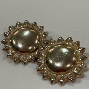 925 vintage sterling silver Mexico sunflower. Over an 1” clip on earrings